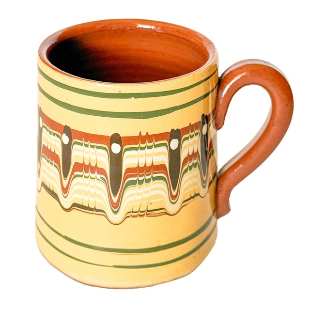 Vintage Troyan Redware Bulgarian Pottery Mug For Sale