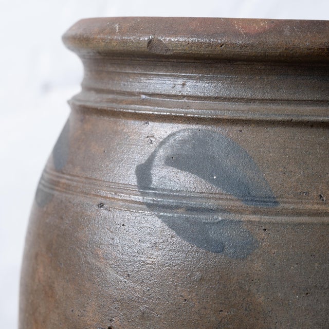 Mid 20th Century Virginia Stoneware Blue Slip Crock For Sale - Image 5 of 9