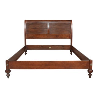 Ethan Allen British Classics Mahogany King-Sized Sleigh Bed For Sale