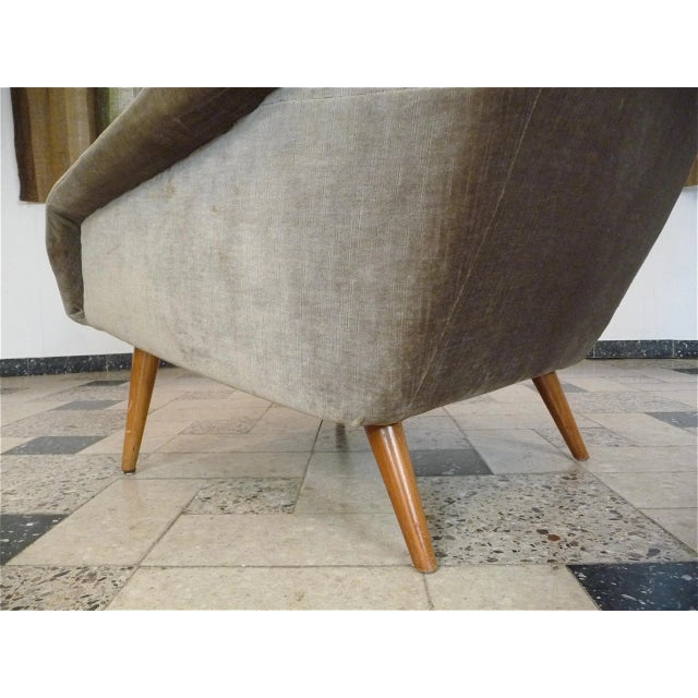 Italian Mohair Velvet Highback Chair, 1950s For Sale - Image 11 of 18
