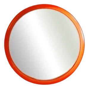 Mid-Century Modern Space Age Mirror in Orange Wood by O.W. Hack, 1960s