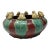 Vintage Majolica Style Red Lilly Pond With 10 Frogs Perched on Edge. For Sale