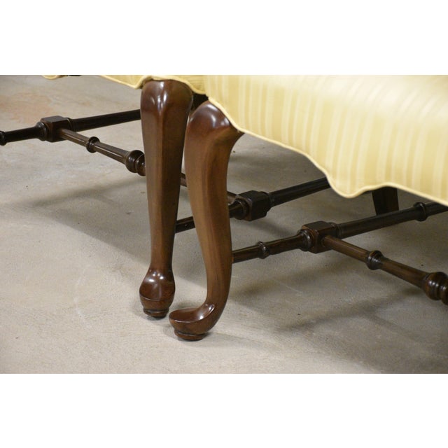 Yellow 1980s Ethan Allen Queen Anne Style Lounge Chairs - A Pair For Sale - Image 8 of 9