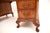 Antique Burr Walnut Pedestal Desk with Leather Top, 1900 For Sale - Image 9 of 11