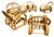 1950s Restored 4-Strand Double Arch Speed Arms Rattan Sofa & Chairs Livingroom Set of 5 For Sale In Los Angeles - Image 6 of 14