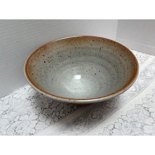 Farmhouse Vintage Rustic Stoneware Studio Pottery Artisan Bowl For Sale - Image 3 of 7
