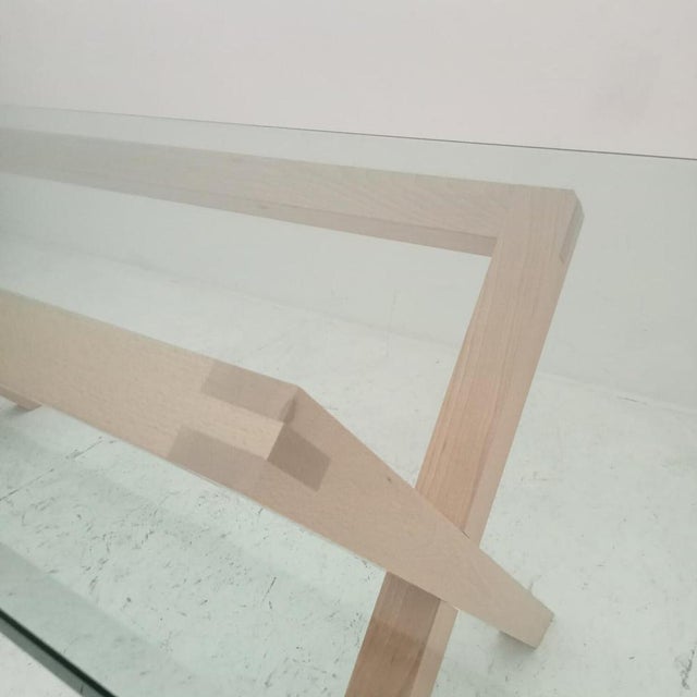Wooden Dining Table with Glass Top For Sale - Image 15 of 18