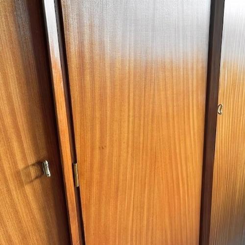 Brown Vintage Danish Three-Door Wardrobe in Teak, 1960s For Sale - Image 8 of 10