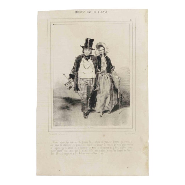 Paul Gavarni, Impressions of Ménage, 19th Century, Lithograph For Sale