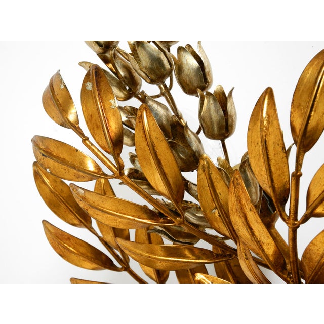 Large Gold-Plated Floral Wisteria Ceiling Lamp by Hans Kögl, 1970s For Sale - Image 15 of 18