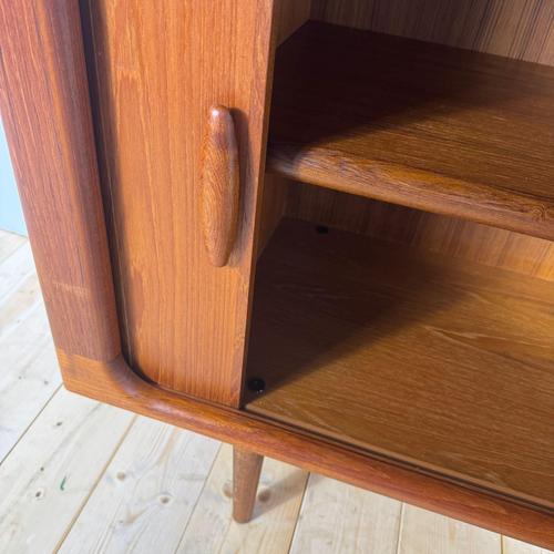 Vintage Teak Bookcase with Tambour Doors from Dyrlund, Denmark, 1960s For Sale - Image 5 of 13