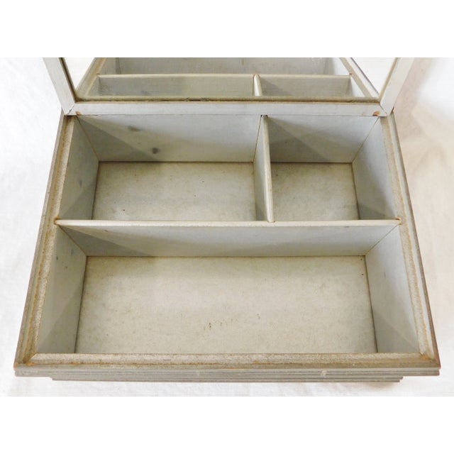 Black Antique Early 1900s Victorian Family Picnic Portrait Mirrored Jewelry Dresser Trinket Box For Sale - Image 8 of 13