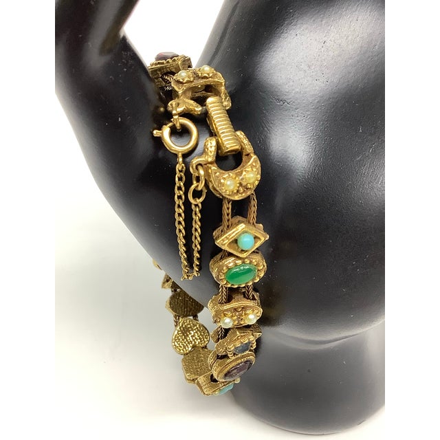 An amazingly beautiful stone bracelet with clasp and safety chain. In near perfect condition with only one tiny turquoise...