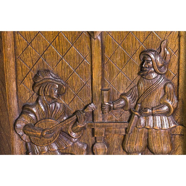 Wood 1930s Carved Baroque Style Sideboard / Credenza W Bun Feet For Sale - Image 7 of 18