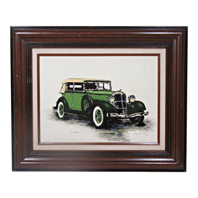 Carrington Collection Serigraph Oil Painting on Canvas, 1933 Chrysler, Framed For Sale