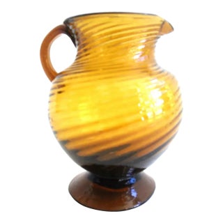 Mid Century Modern Pitcher Swirl Pattern Carafe For Sale