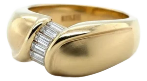 14k Yellow Gold Diamond Ring, Size 6.5
