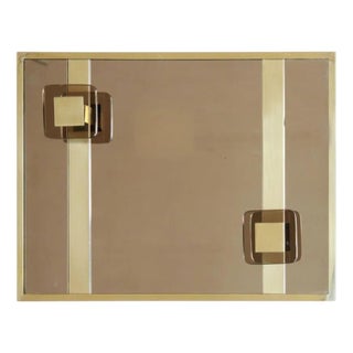 Vintage Glass and Brass Coat Rack, 1970s For Sale