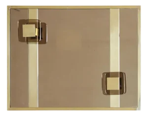 Vintage Glass and Brass Coat Rack, 1970s