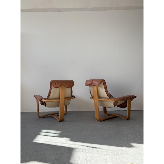 Mid-Century Modern Mid-Century Leather Armchairs from Westnofa, Norway, 1970s, Set of 2 For Sale - Image 3 of 10