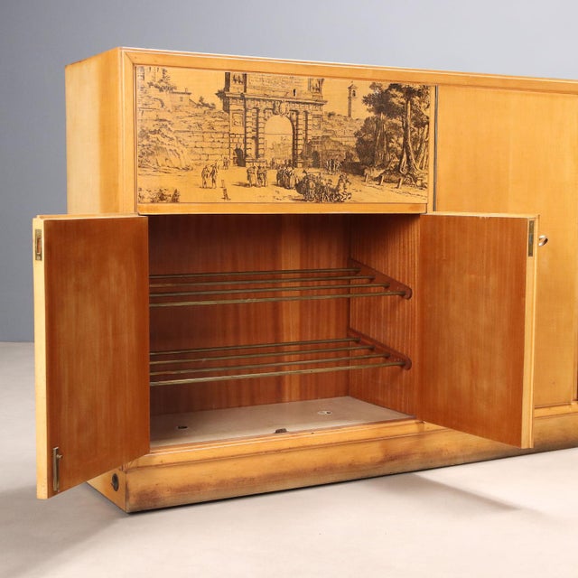 Wood Vintage Sideboard in Maple Veneer, 1950s For Sale - Image 7 of 15