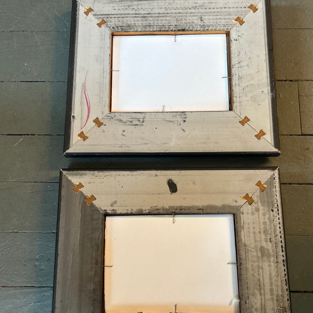 Two Contemporary Original Abstract Dancing Figure Blue Ink Watercolor Paintings - Set of Two For Sale In Philadelphia - Image 6 of 6