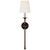 Classic 27" Tail Sconce in Bronze with Linen Shade Designer: Chapman & Myers Finish: Bronze Height: 28.25" Width: 6.5"...