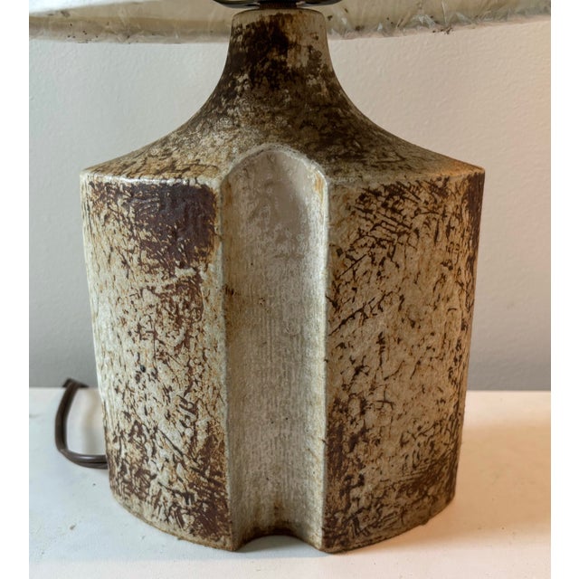 Ceramic Haico Nietzsche Table Lamp for Søholm, Stoneware, Custom Shade, Denmark, 1960s For Sale - Image 7 of 7