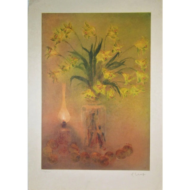 Kaiko Moti, Still Life with Lamp and Fruits, Large aquatint, Circa 1965 For Sale In San Francisco - Image 6 of 6