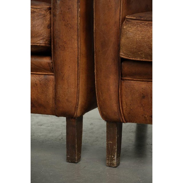 Vintage Industrial Sheepskin Lounge Chairs, Set of 2 For Sale - Image 13 of 14