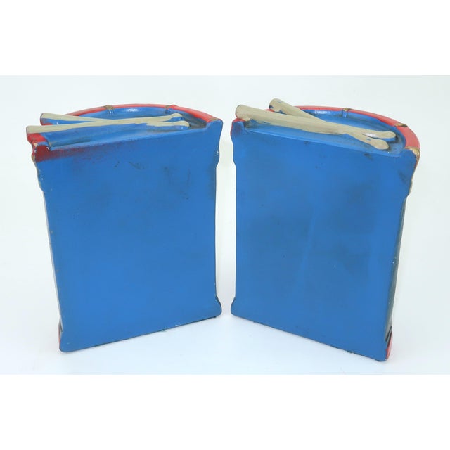 Patriotic Continental Americana Drum Bookends, a Pair For Sale In Atlanta - Image 6 of 9