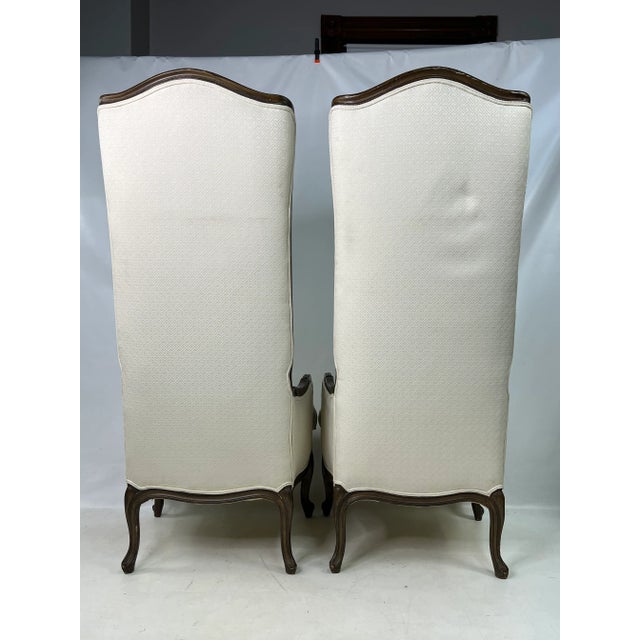 French Vintage French Style High Back Throne Chairs - a Pair For Sale - Image 3 of 13