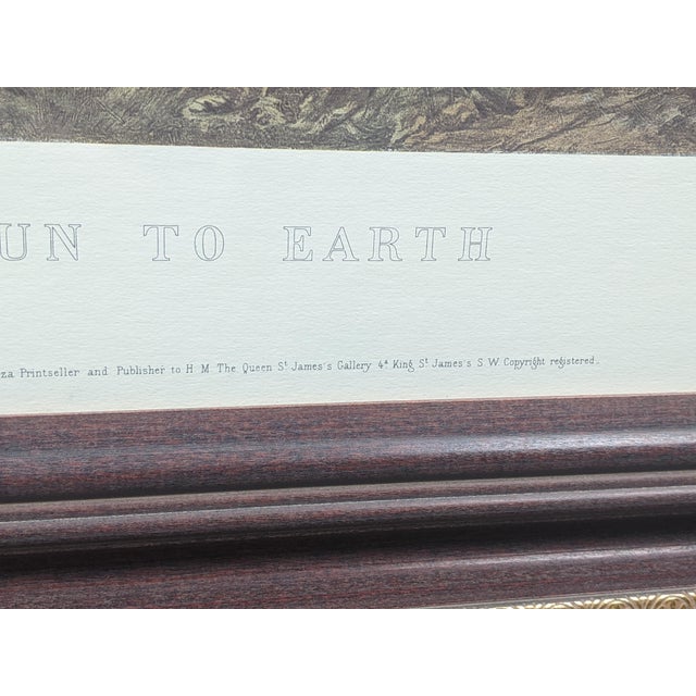 Late 20th Century Large Vintage “Run to Earth” Equestrian Lithograph After Heywood Hardy, Professionally Framed- Brown, Red, Blue For Sale - Image 5 of 14