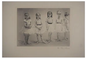 Paul Renouard, Little Dancers, 1893, Original Etching