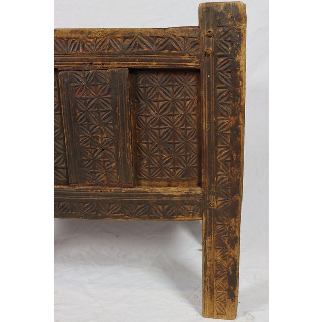 Wood Antique Nomadic Turkmen Yurt Treasure Dowry Chest For Sale - Image 7 of 14