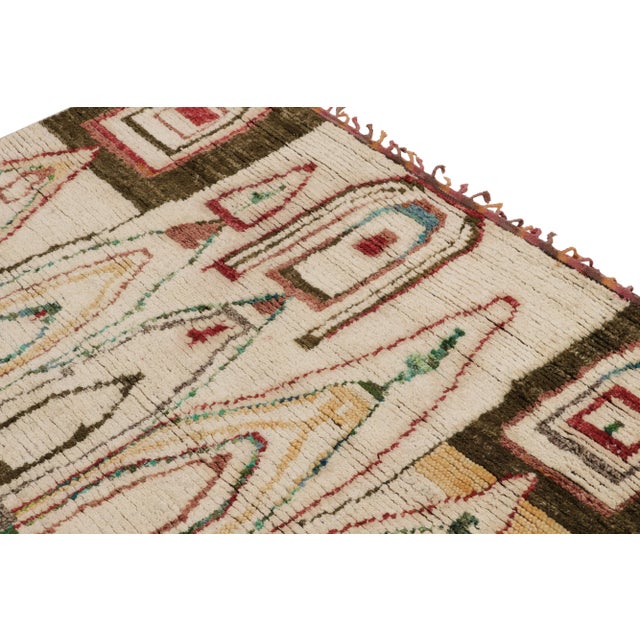 Rug & Kilim Rug & Kilim’s Moroccan Style Square Rug in Beige-Brown - 5'x5' For Sale - Image 4 of 7