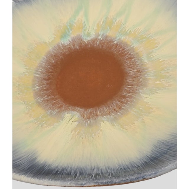 Vintage Danish Modern Sunburst Glazed Pottery Candy Dish Plate Bowl Marked and numbered #1103 and #27. Good condition,...