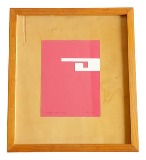 Bruno Munari, Pink & White, 1986, Serigraph, Framed