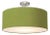 Stretch Semi Flush Mount, Avocado Linen Shade, Satin Nickel For Sale