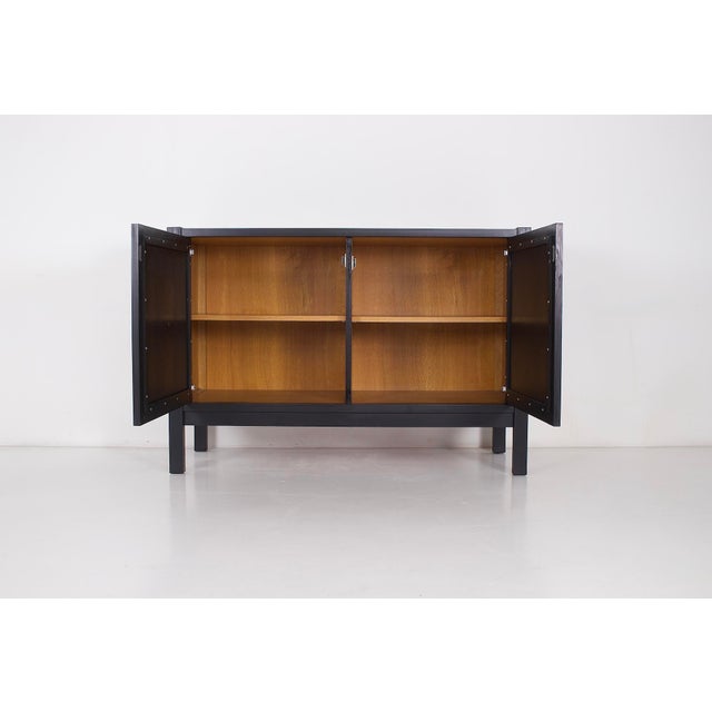 Mid-Century Modern Small Brutalist Blackened Oak Storage Unit, 1970s For Sale - Image 3 of 7