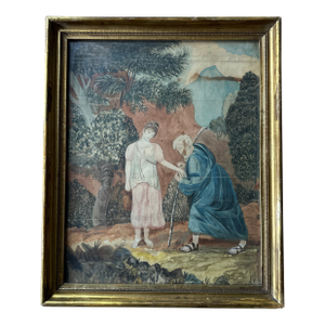 Original Painting on Paper - Jesus and the Samaritan. Water Color Original by Ann Slingerton. Ny Amazing Character.