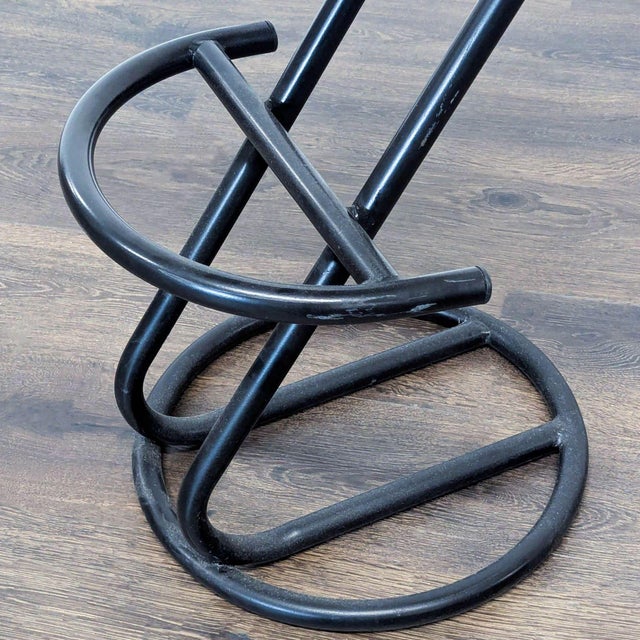 Black Ambiente Faux Cowhide Counter Stool For Sale - Image 8 of 8