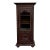 Antique French Breton Bookcase Armoire Linen Cab Wavy Glass Carved Chestnut 19th For Sale