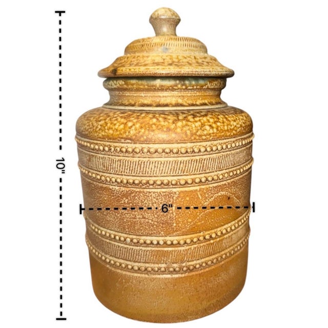 Mid 20th Century Portuguese Salt-Glazed Stoneware Lidded Canister by Campos Filhos For Sale - Image 10 of 12