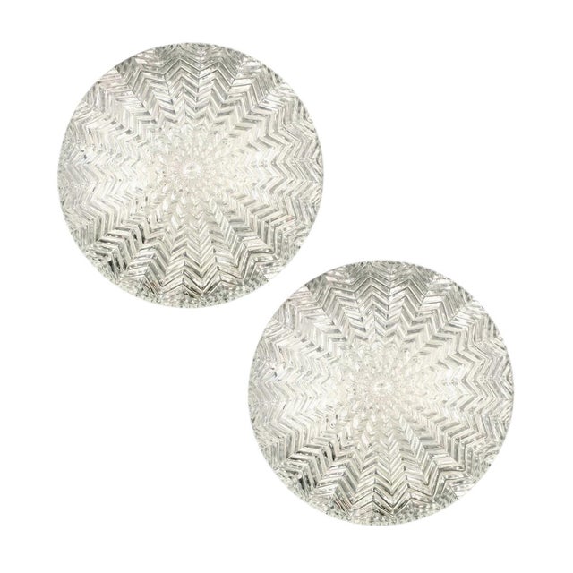 Geometric Transparent Glass Ceiling Lights from Limburg, Germany, 1970s, Set of 2 For Sale - Image 13 of 13
