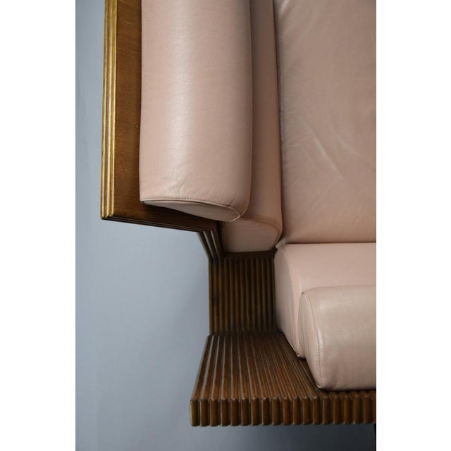 Postmodern Neo Eclectic Wood and Leather Lounge Chair from Busnelli, 1983 For Sale - Image 11 of 15