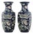 Pair of Chinese Mid-20th Century Famille Rose Cobalt Blue Hexagonal Vases For Sale