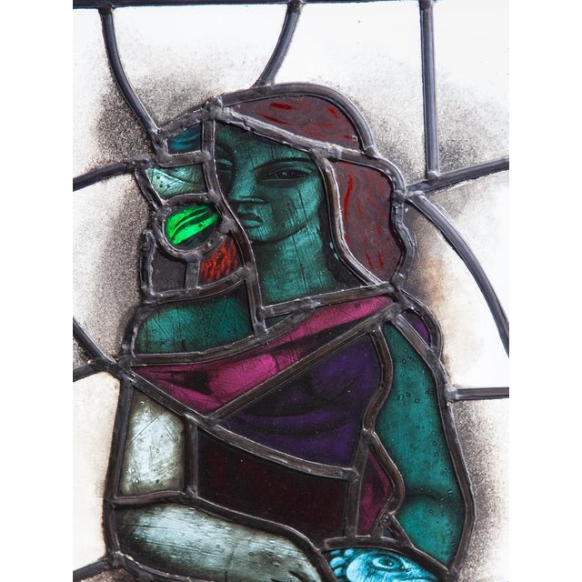 Hand-Crafted Art Glass Window, 1950 For Sale - Image 10 of 14