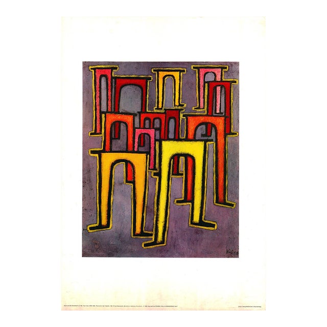 1969 Revolution of the Viaduct by Paul Klee Vintage Fine Art Print Lithography Poster 60s For Sale