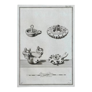 1762 Roman Oil Lamp Engraving For Sale